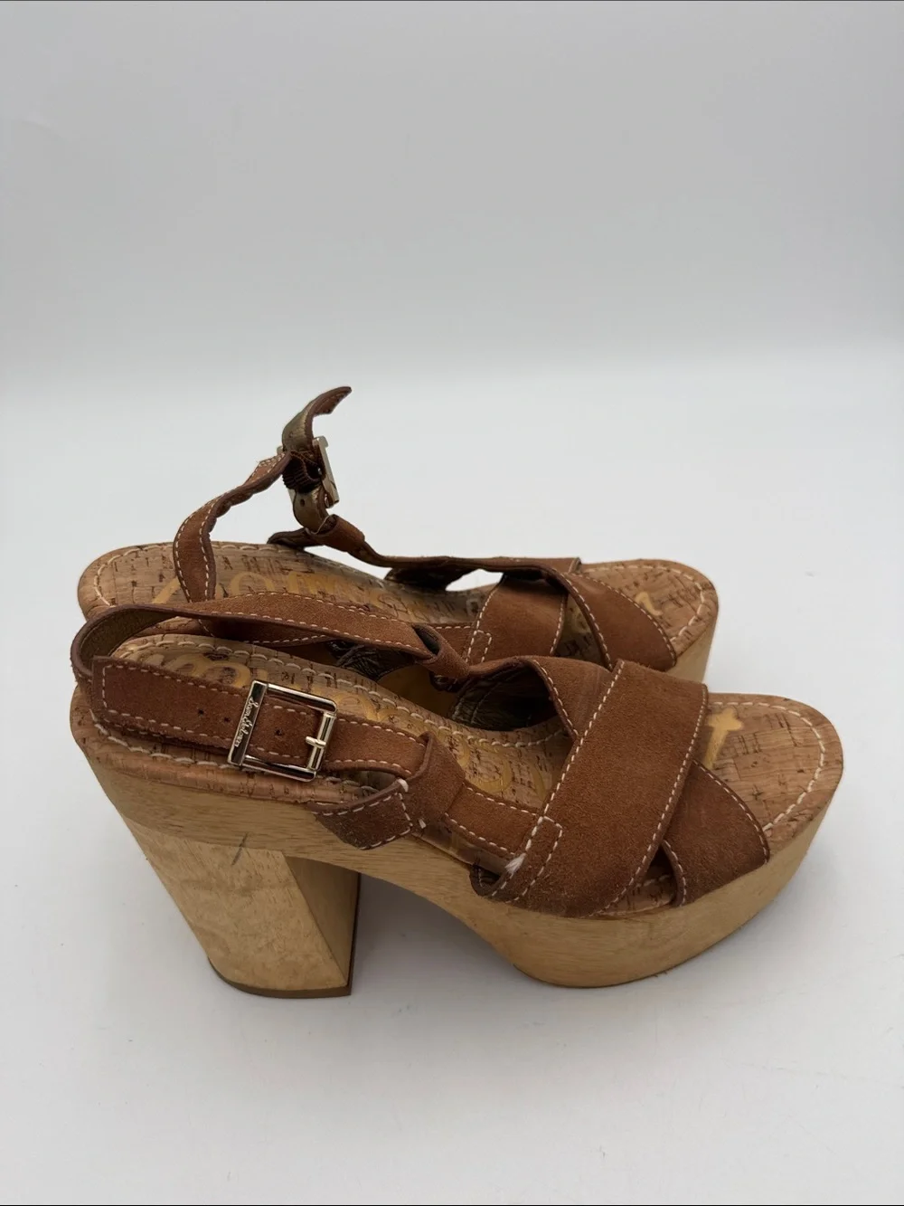 Sam Edelman Brown Suede Platform Sandals - Women 9.5M chunky Y2K gothic retro
